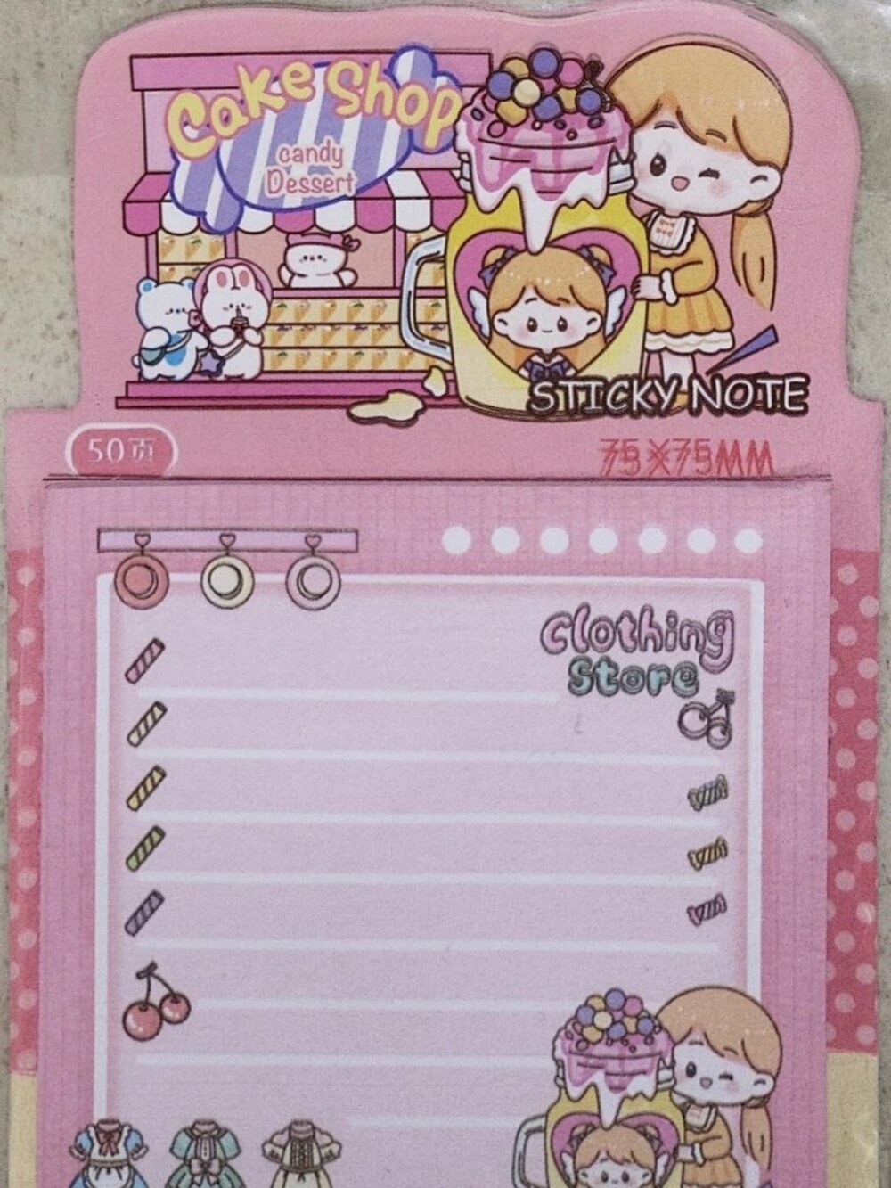 Kawaii cake shop candy dessert memo sticky note pad